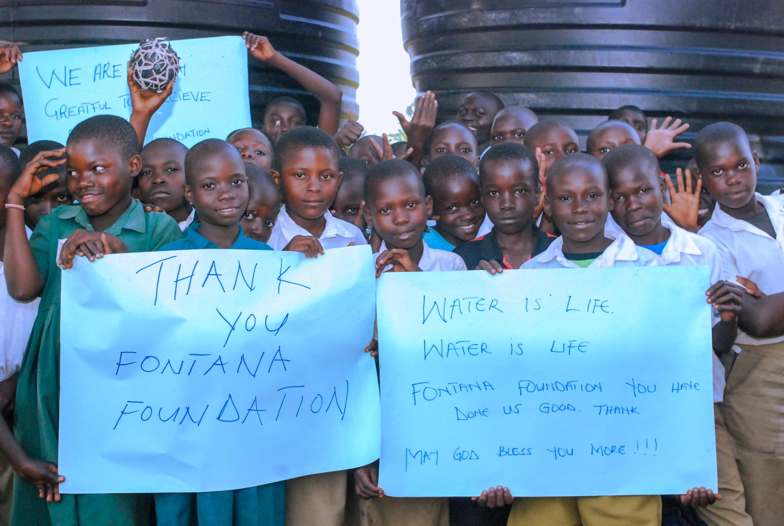 Water tanks for school in Uganda